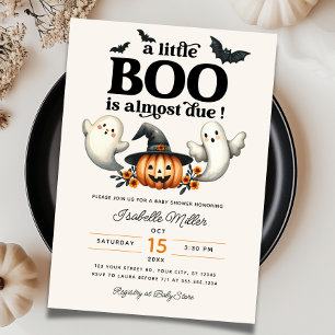 Invitación Baby Shower de calabaza de Halloween