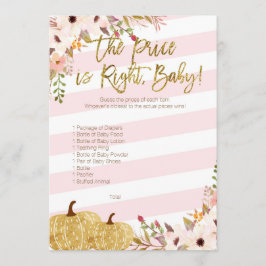 Invitación Baby Shower De Calabaza De Oro Rosa Adivina El Pre