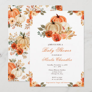 Invitación Baby Shower de Calabaza de Otoño