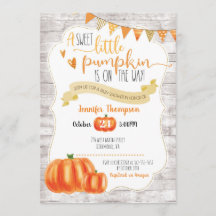 Invitación Baby Shower de calabaza dulce