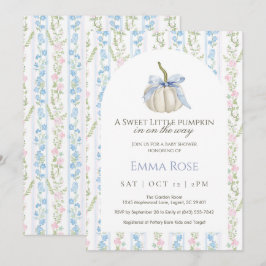 Invitación Baby Shower de calabaza dulce azul