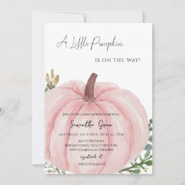 Invitación Baby Shower de calabaza Minimalista rosa