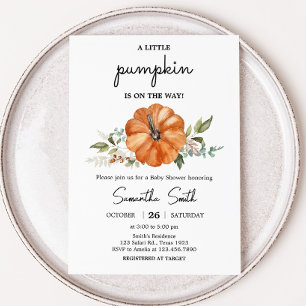 Invitación Baby Shower de calabaza neutra minimalista