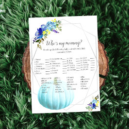 Invitación Baby Shower de calabaza que es mi mamá | Azul