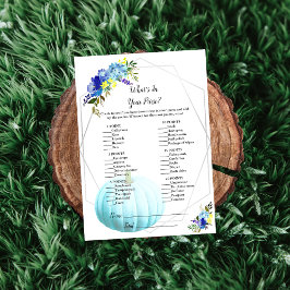 Invitación Baby Shower de calabaza ¿Qué hay en tu bolsillo? |