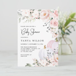 Invitación Baby Shower de calabaza rosa