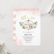 Baby Shower de calabaza rosa dorada se enamora