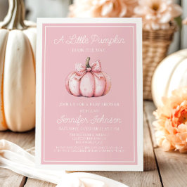 Invitación Baby Shower de calabaza rosa suave
