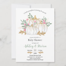 Baby Shower de calabaza rosa y verde