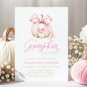 Invitación Baby Shower de calabaza rosada