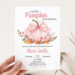 Invitación Baby Shower de calabaza rosada