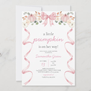 Invitación Baby Shower de calabaza rosada