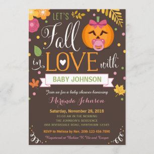 Invitación Baby Shower de calabaza, vayamos a enamorarnos de 