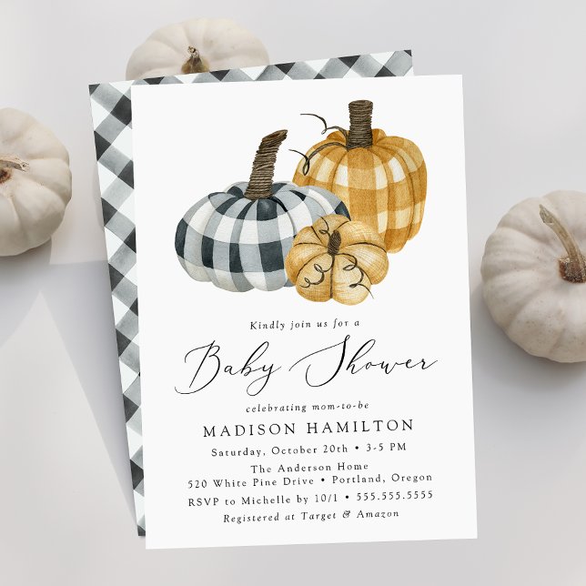 Invitación Baby Shower de calabazas de plástico rústico (Subido por el creador)