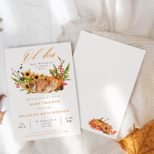 Invitación Baby Shower de calabazas y girasoles de otoño (Subido por el creador)