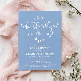 Invitación Baby Shower de caligrafía moderna de mariposa míni