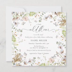 Invitación Baby Shower de calligrafía de Little Wildflower