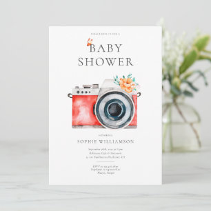 Invitación Baby Shower de cámara de vídeo francesa