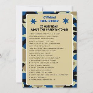 Invitación Baby Shower de Camo Azul - Nombre editable, 5x7