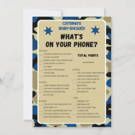 Invitación Baby Shower de Camo Azul - Nombre editable, Invita