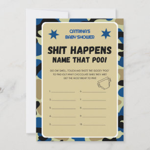 Invitación Baby Shower de Camo Azul - Nombre editable, Invita