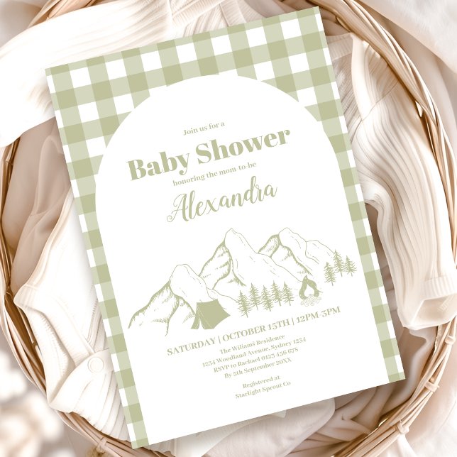 Invitación Baby Shower de Camping Verde (Subido por el creador)