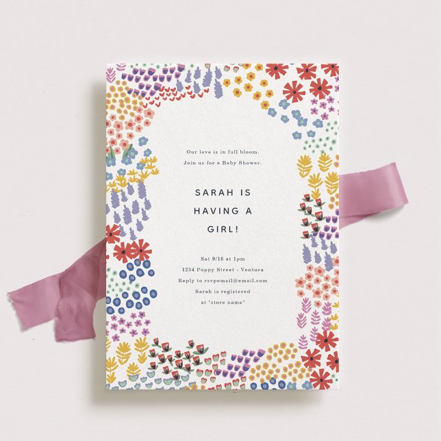 Invitación Baby Shower de campo de flores (Subido por el creador)