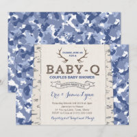 Baby Shower de camuflaje azul para niño