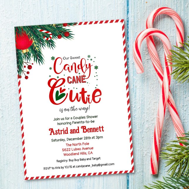 Invitación Baby Shower de Candy Cane Cutie (Subido por el creador)