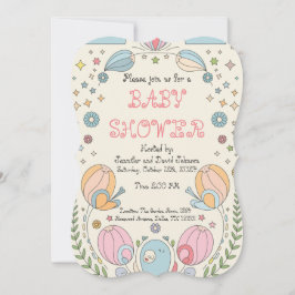 Invitación Baby Shower de caracoles dulces y delicados