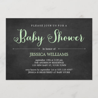 Invitación Baby Shower de cartón verde claro