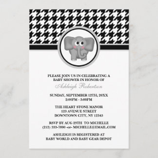 Invitación Baby Shower de caseta blanca y negra