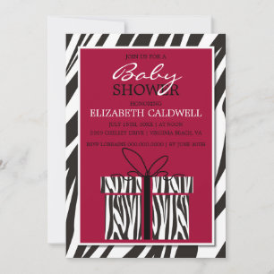Invitación Baby Shower de cebra suave