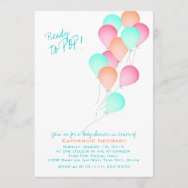 Invitación Baby Shower de celebración de globos