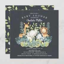 Baby Shower de Chalkboard Jungle Animals
