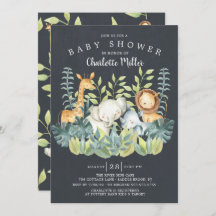 Baby Shower de Chalkboard Jungle Animals