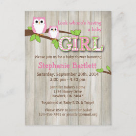 Invitación Baby Shower de Chevron de Lechuza Blanc