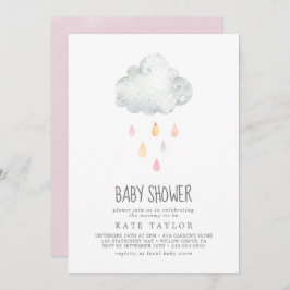 Invitación Baby Shower de Chica de nube de lluvia