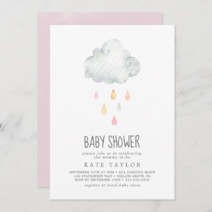 Invitación Baby Shower de Chica de nube de lluvia