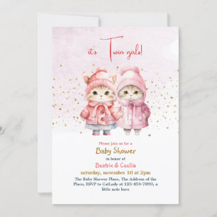 Invitación Baby Shower de Chica gemelo