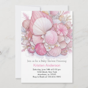 Invitación Baby Shower de Chica Océano brillante de Playa Ros