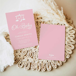 Invitación Baby Shower de Chica rosado moderno