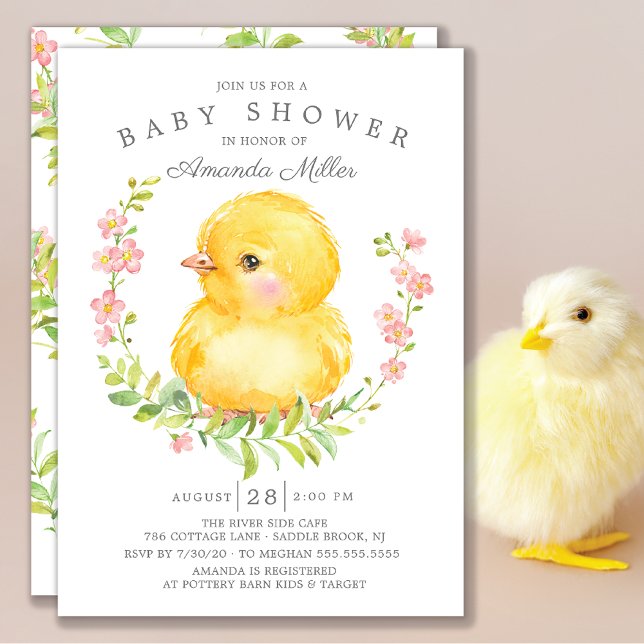Invitación Baby Shower de Chicas de polluelos de bebé dulce (Subido por el creador)