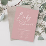 Invitación Baby Shower de Chicas rosados con guión moderno<br><div class="desc">Invitación a Baby Shower de Chicas rosados con estilo de escritura moderna. Haga clic en el botón personalizar para personalizar este diseño con sus detalles.</div>