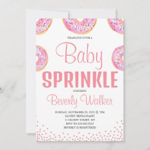 Invitación Baby Shower de chorros de agua rosados y rociadore