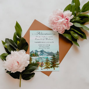 Invitación Baby Shower de ciervos rústicos de Forest Adventur