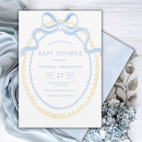 Baby Shower de cinta blanca azul y amarilla