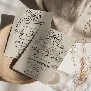 Invitación Baby Shower de cinta dibujada a mano retro