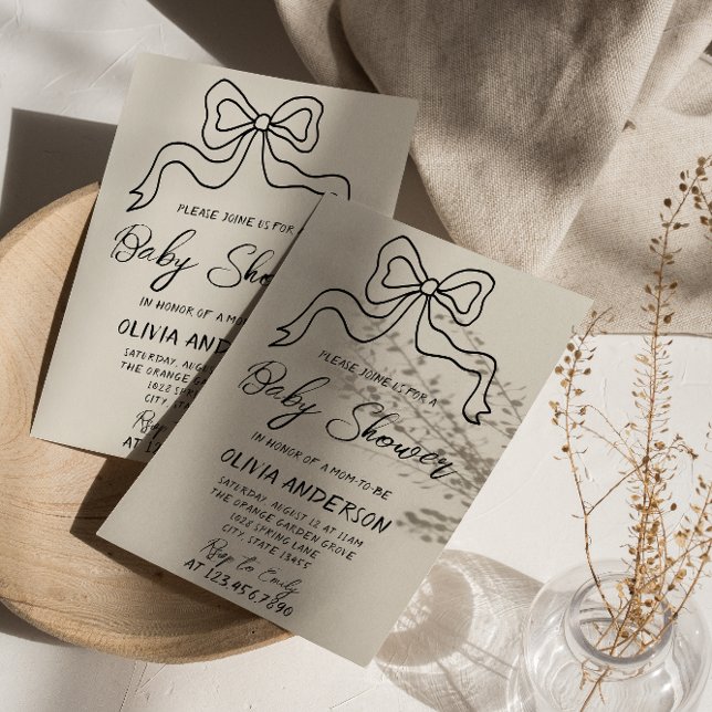 Invitación Baby Shower de cinta dibujada a mano retro (Subido por el creador)