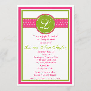 Invitación Baby Shower de cinta monográfica